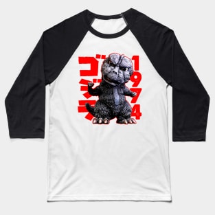 Godzilla Chibi 1974 Baseball T-Shirt